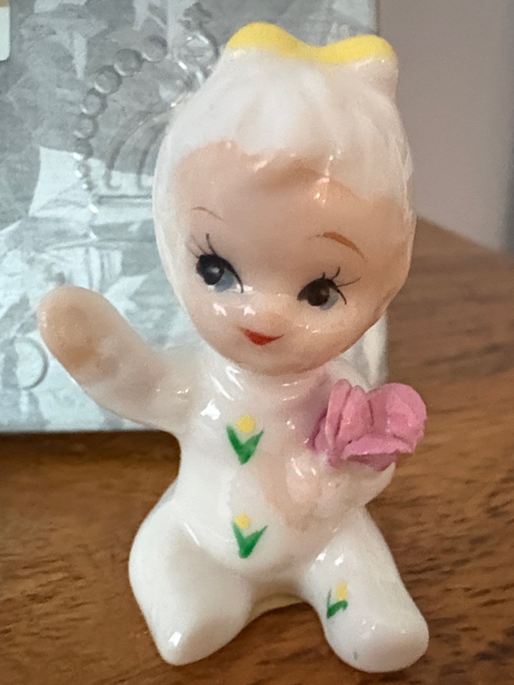 Vintage Mid-Century Ceramic Napco Baby of the Month Mini Figurine